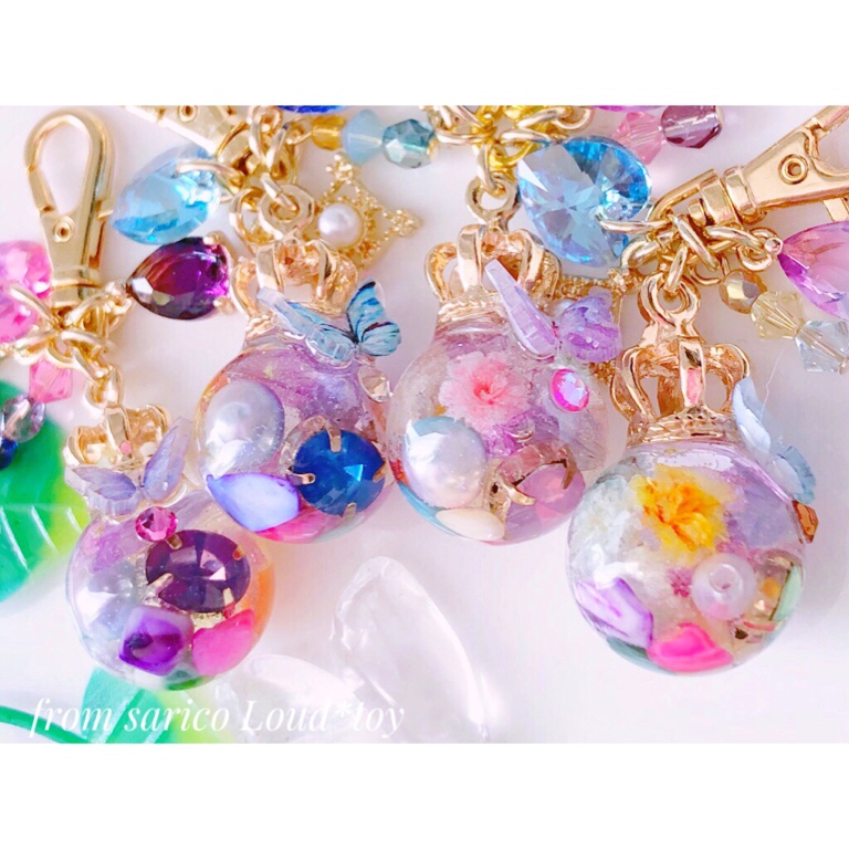 butterfly×flower ballチャームの画像4