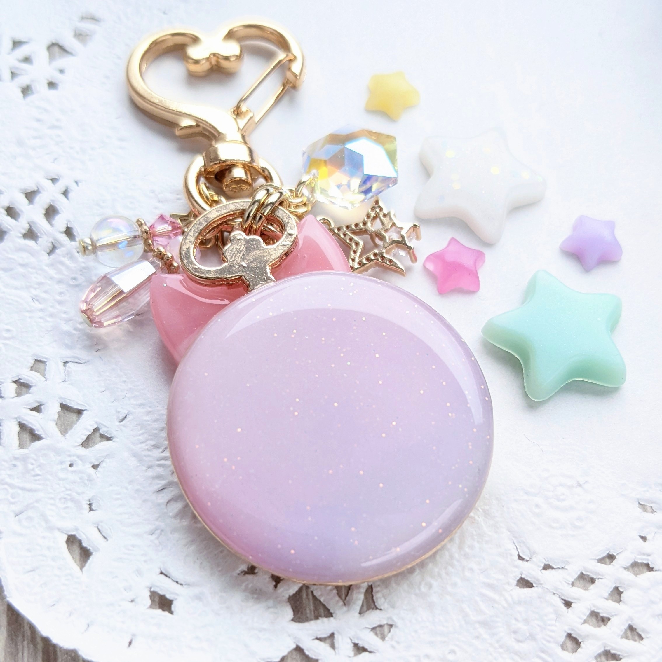 キラキラ三日月のミルキーキーホルダーの画像4
