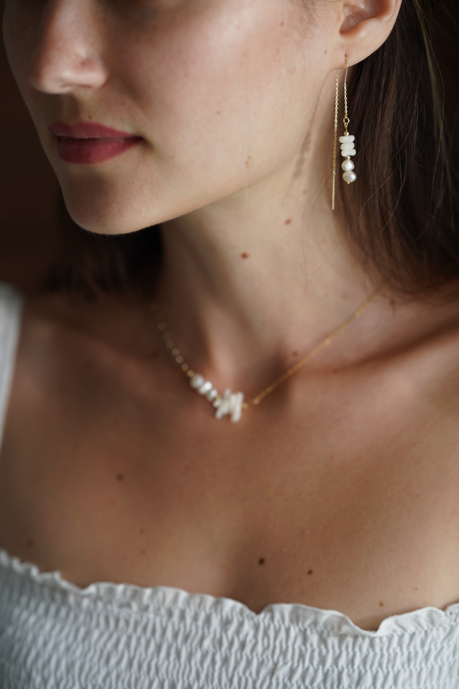 14kgf white coral pierce の画像2