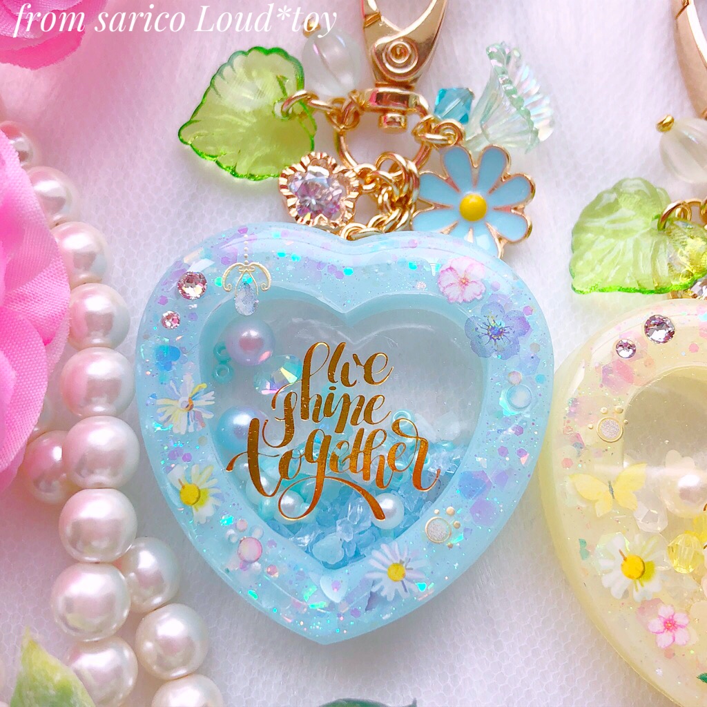 Spring flowerハートチャーム🌸ライトブルー の画像2