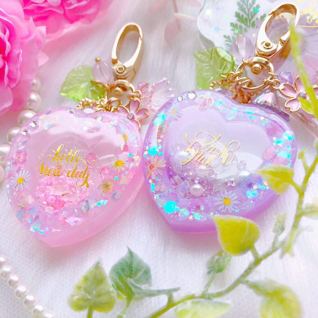 Spring flowerハートチャーム🌸パープルの画像3