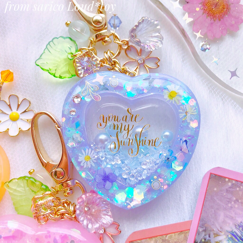 Spring flowerハートチャーム🌸ブルーの画像2