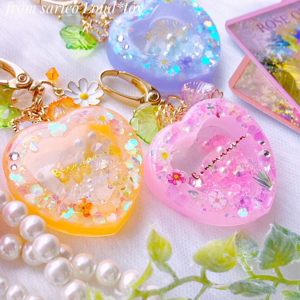 Spring flowerハートチャーム🌸ブルーの画像3