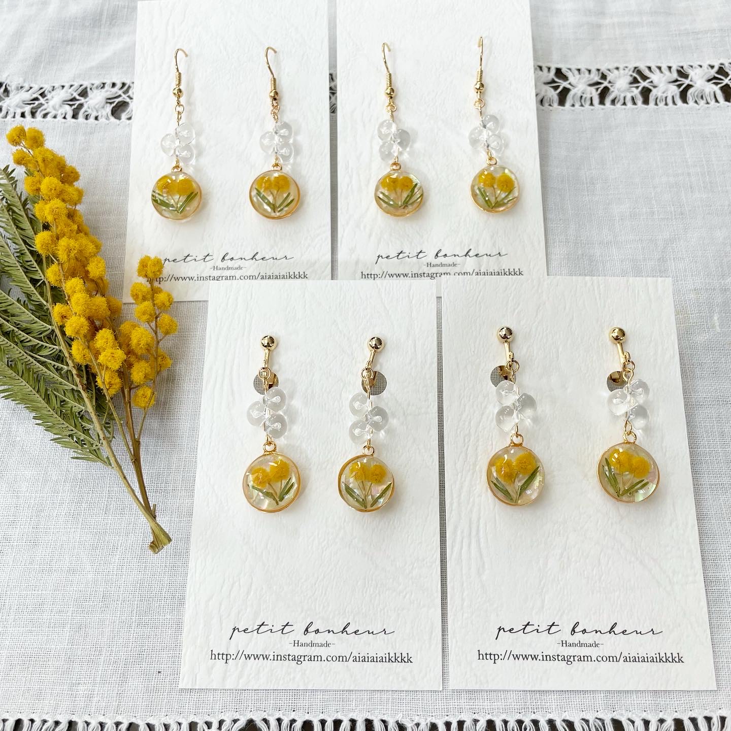 まーるいミモザの耳飾り𓆸の画像3