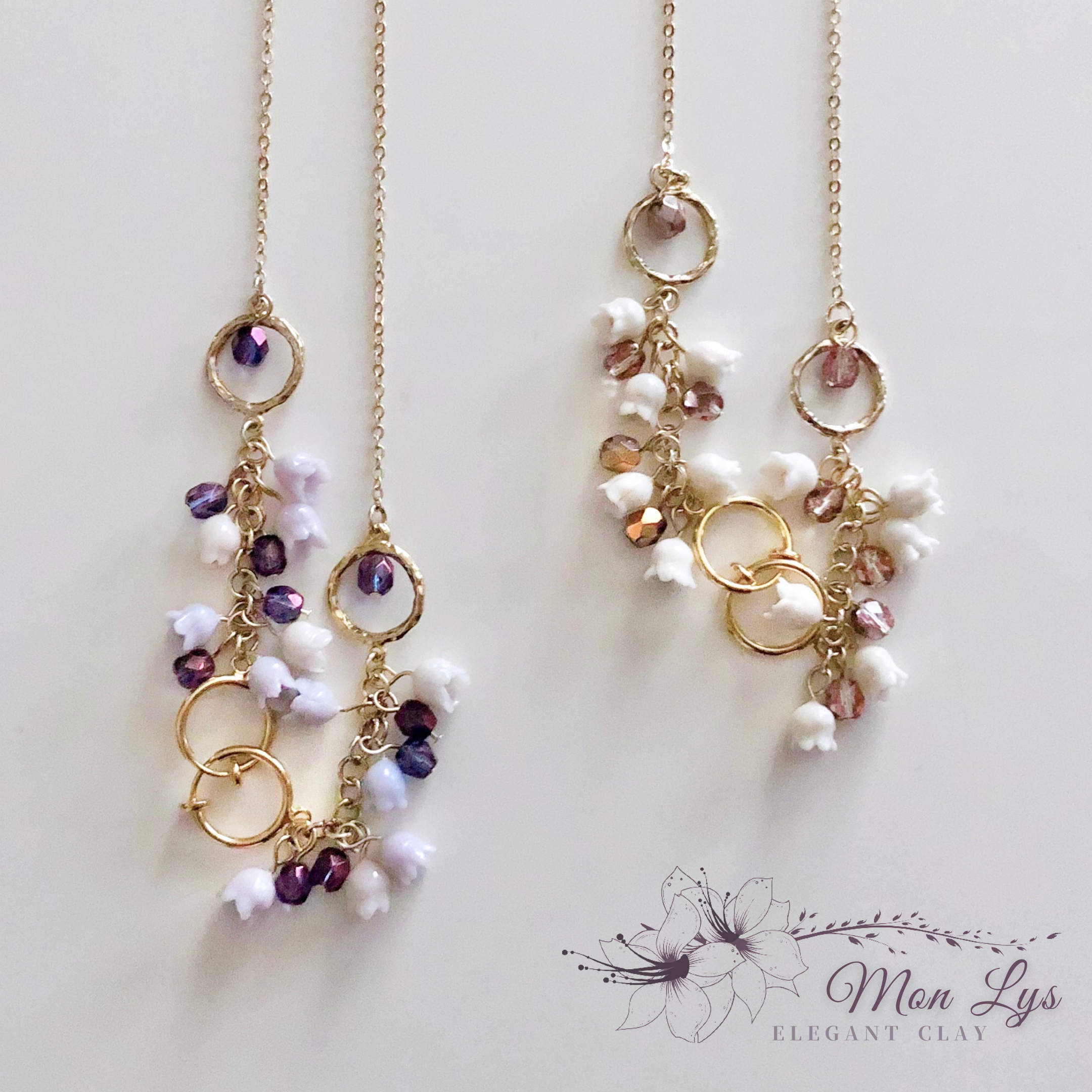 2way クールエレガントな黒すずらんマスクチェーン＆ネックレスの画像3