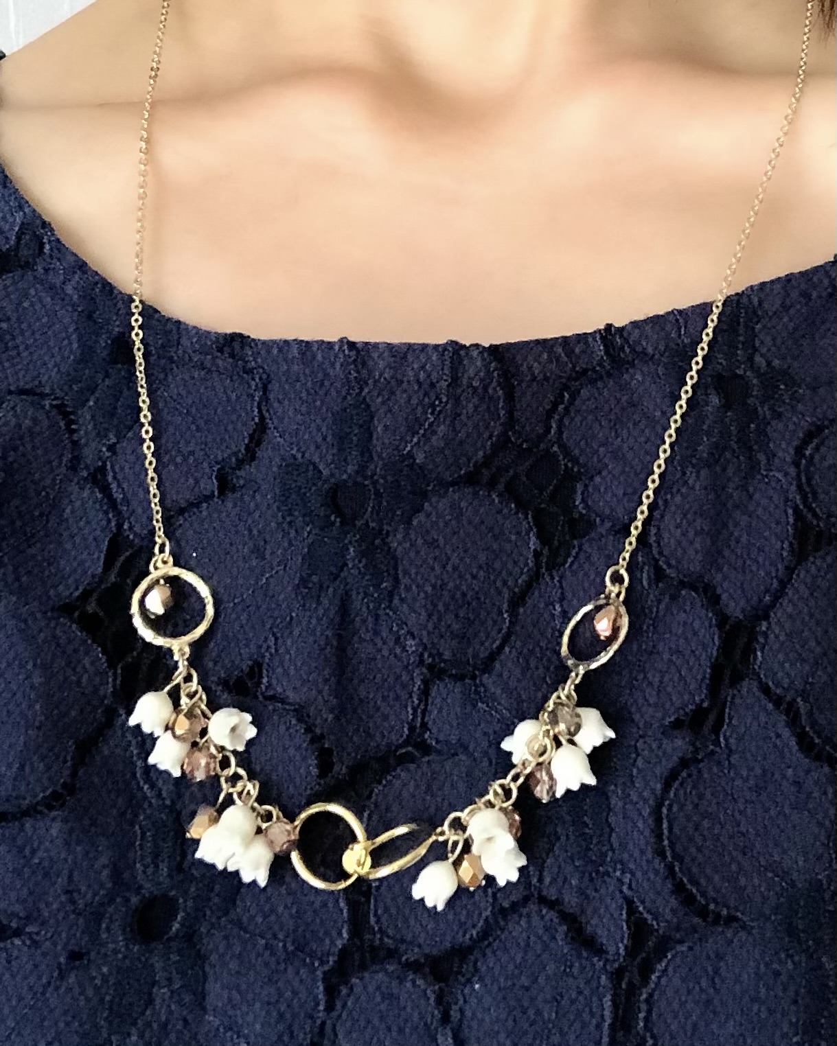 2way クールエレガントな黒すずらんマスクチェーン＆ネックレスの画像4