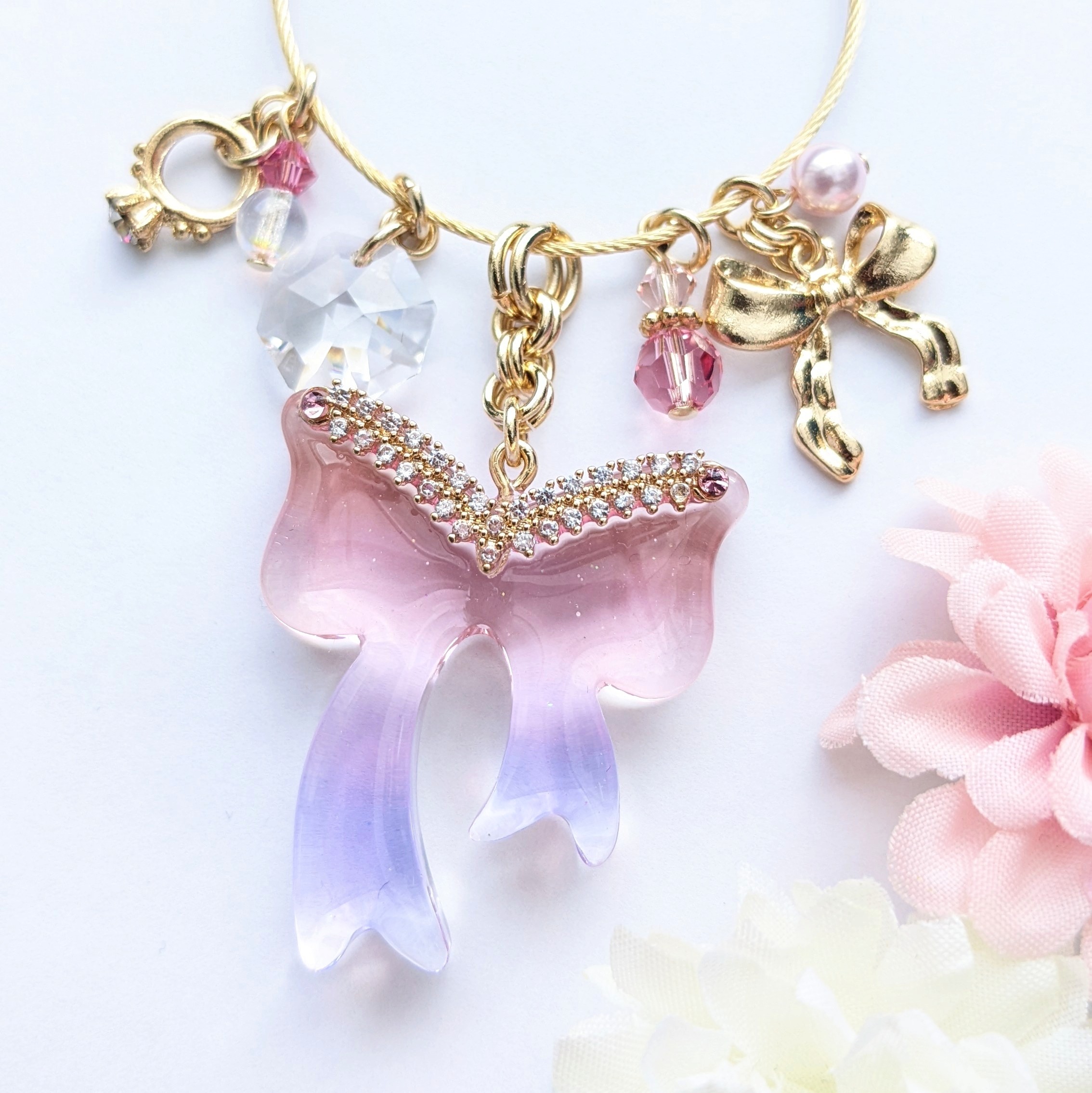 ダブルリボンのキーリングの画像2