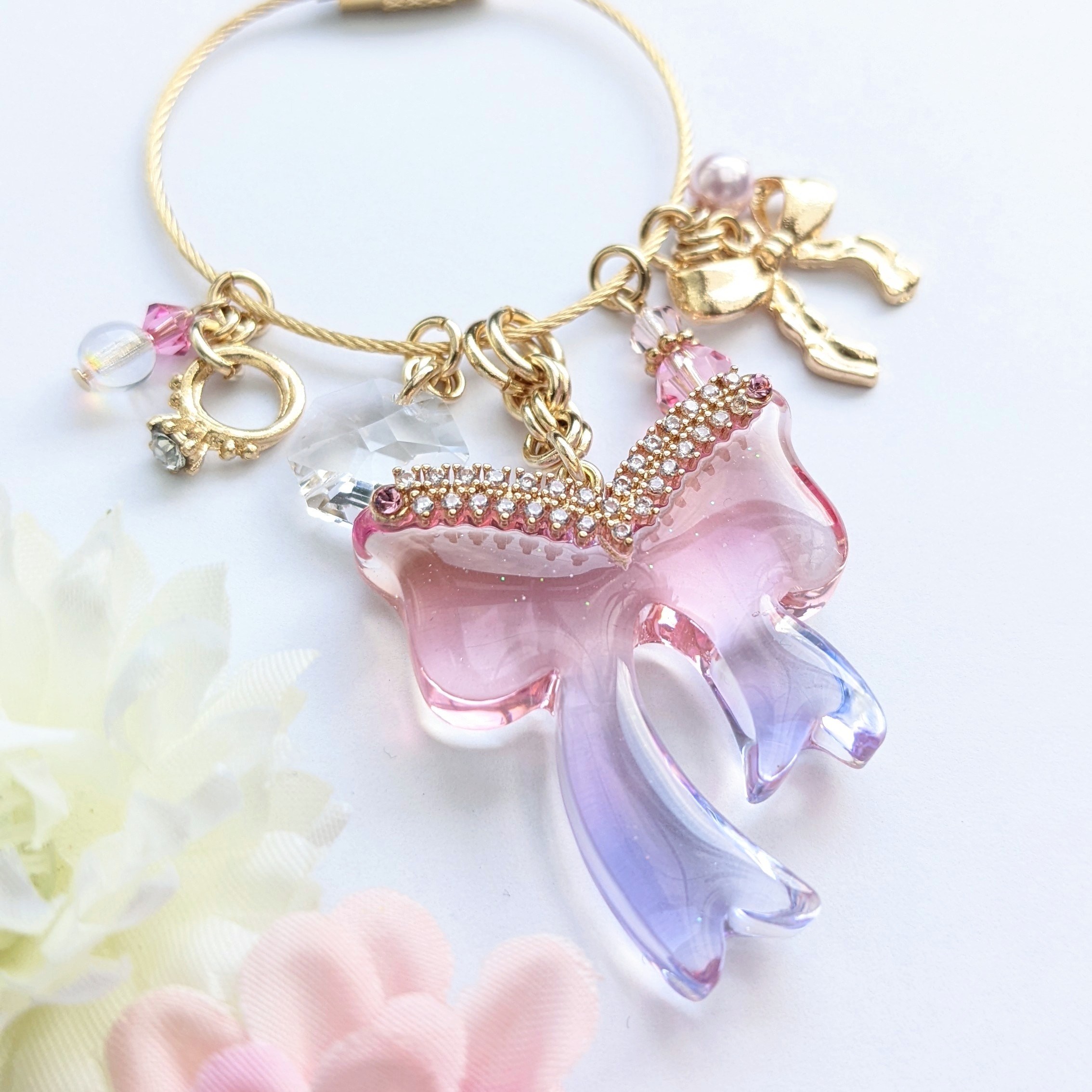 ダブルリボンのキーリングの画像3