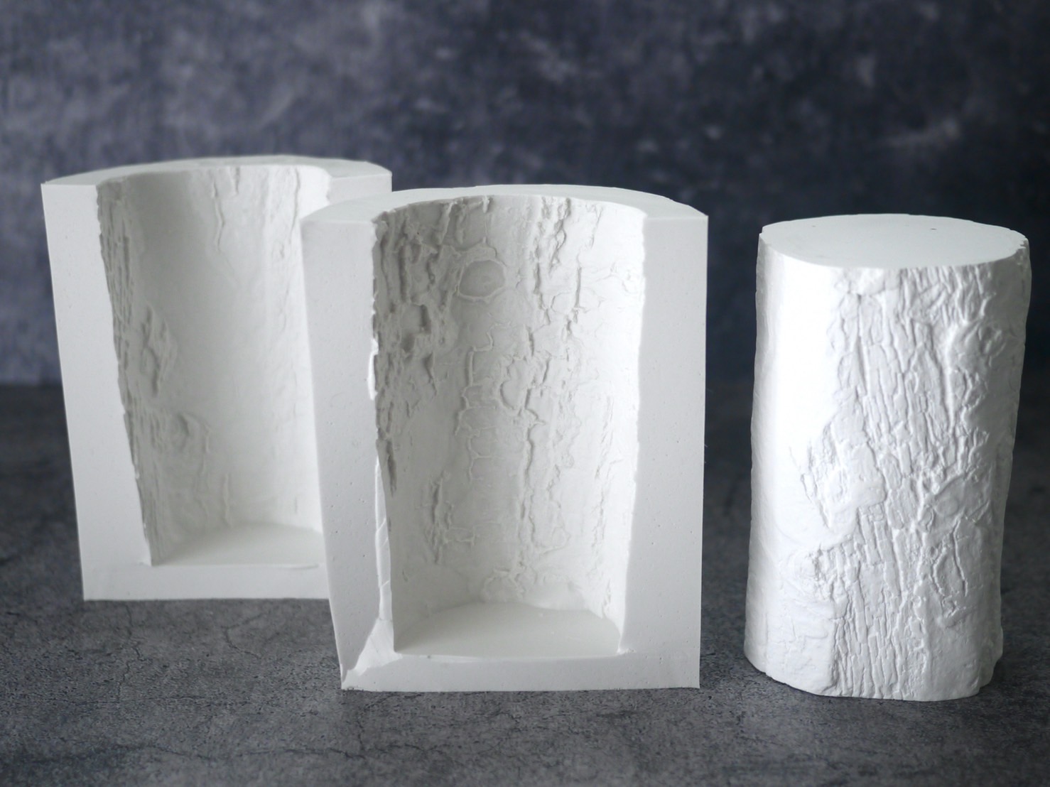 【受注製作】原型  丸太キャンドルWHITE 【Plaster Prototype】LOG CANDLE WHITEの画像3
