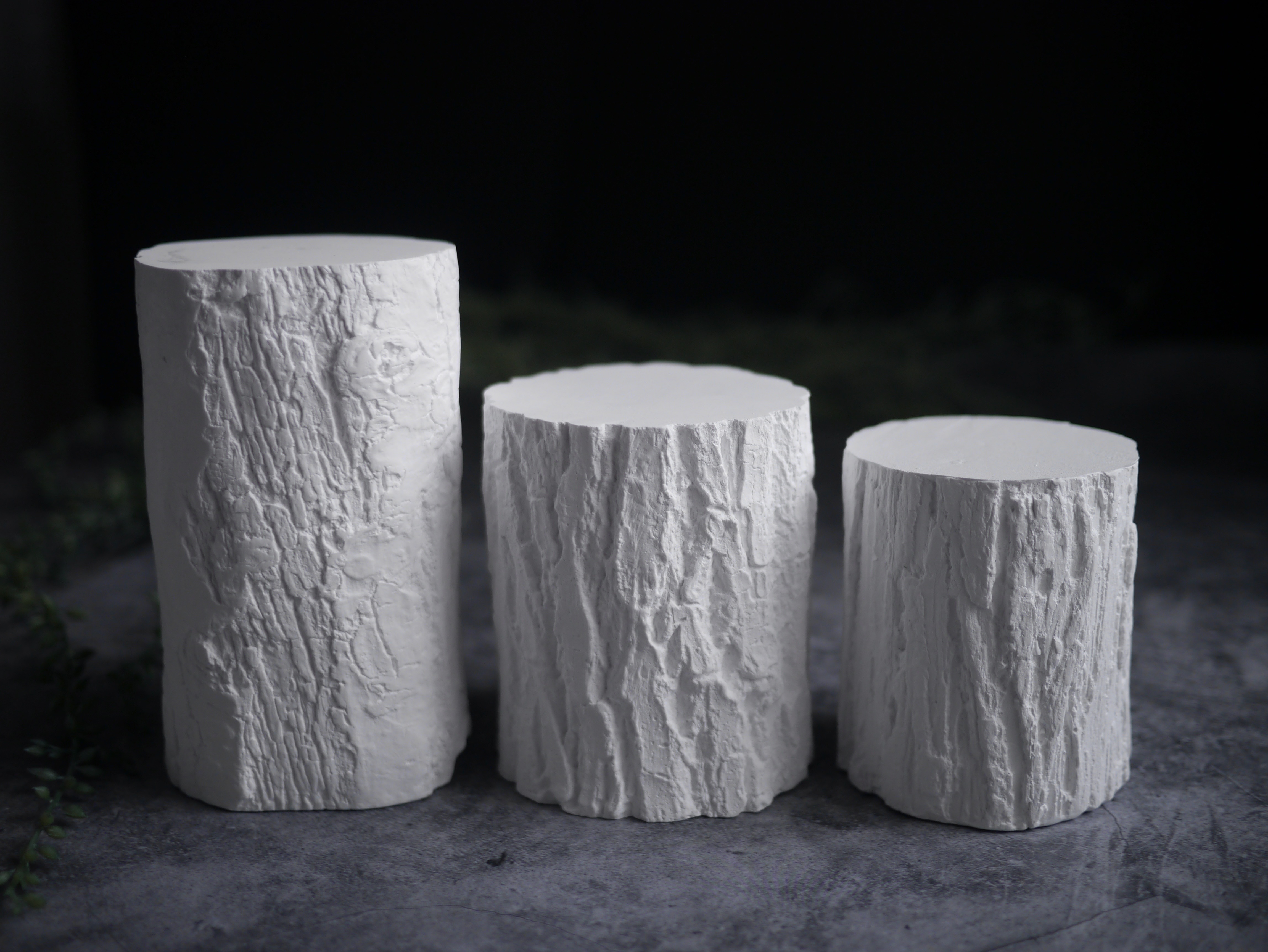 【受注製作】原型  丸太キャンドルWHITE 【Plaster Prototype】LOG CANDLE WHITEの画像5