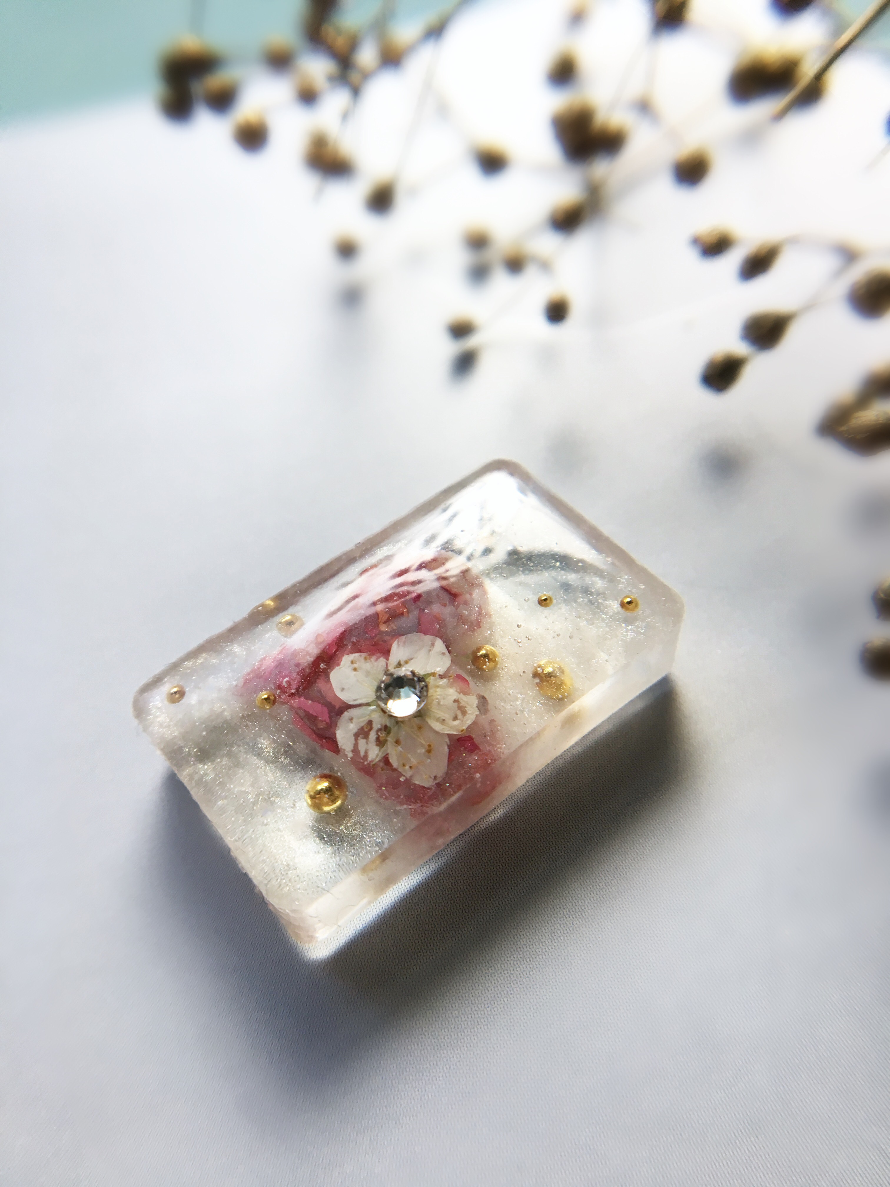 Valentine Collection 🌸受注製作🌸 Flower heart in the box(ピアス・イヤリング)の画像2