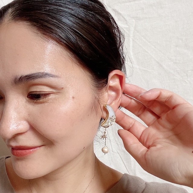 月の2wayイヤリング/ピアスの画像4