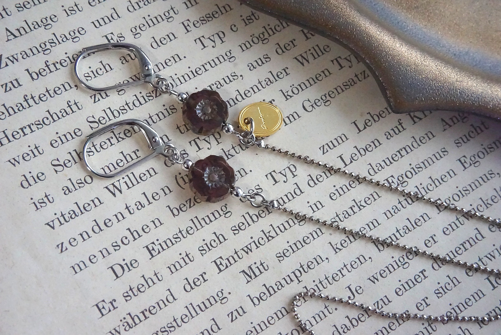 プチフラワー(クリアパープル×シルバー)マスクチェーンの画像2