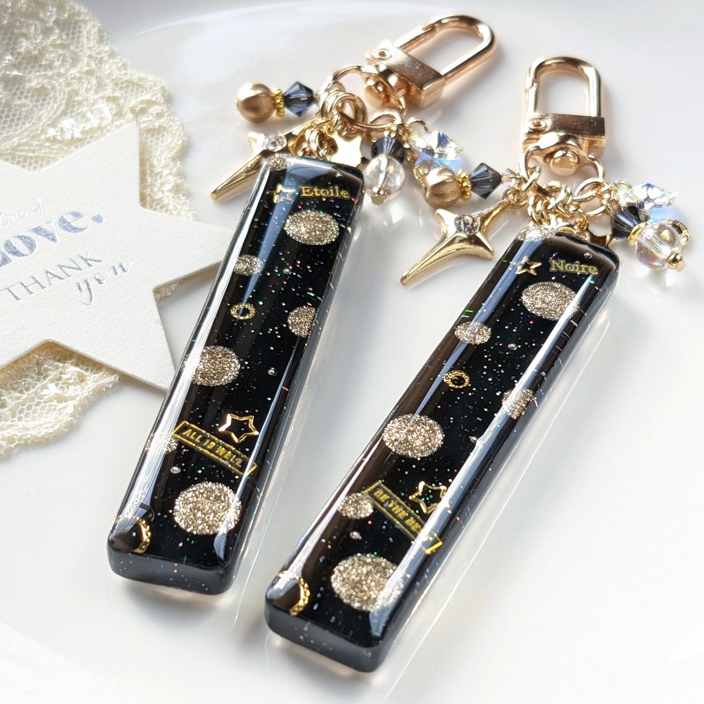 Polka dot golden star〜black stick〜の画像2