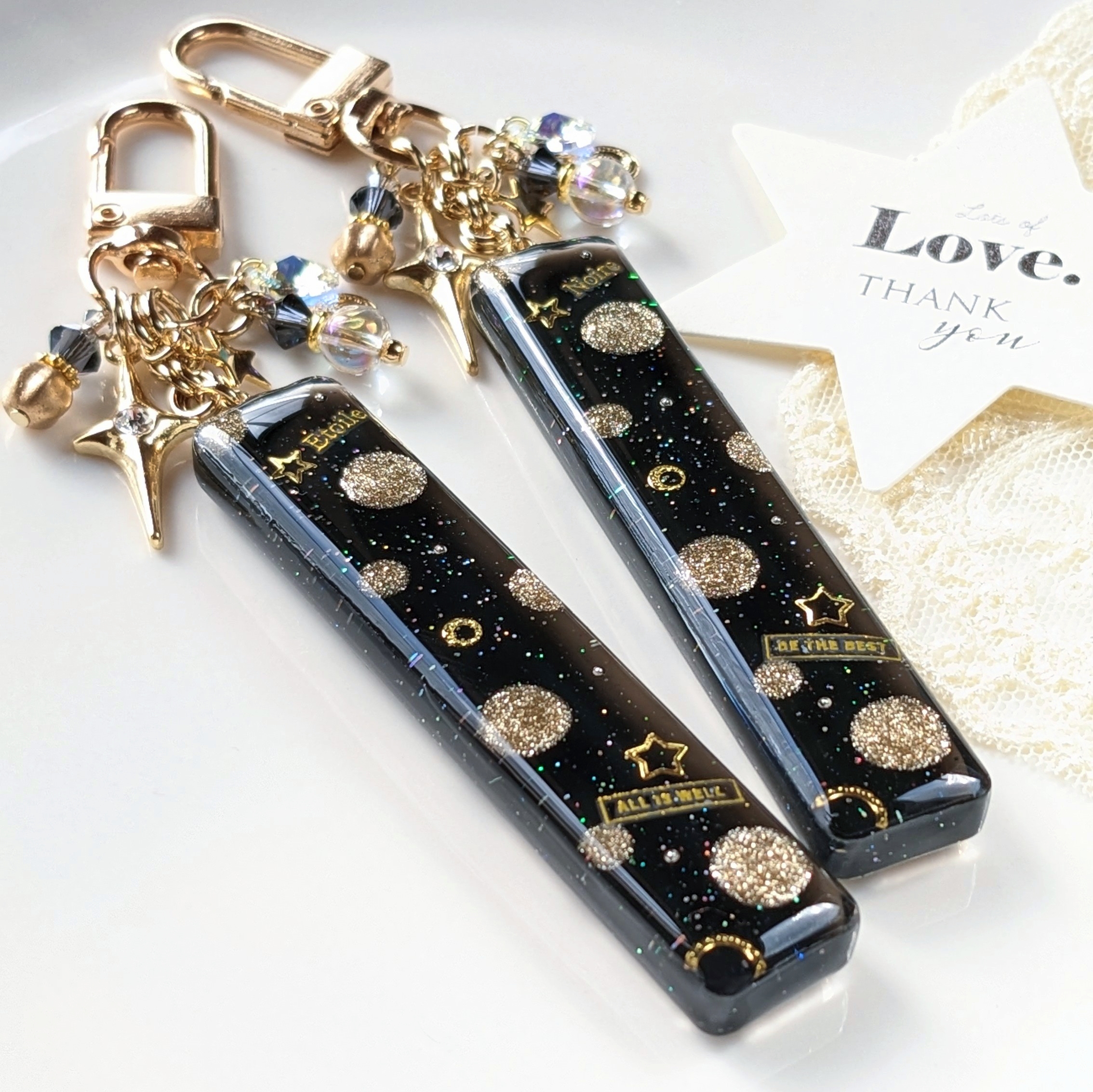 Polka dot golden star〜black stick〜の画像4