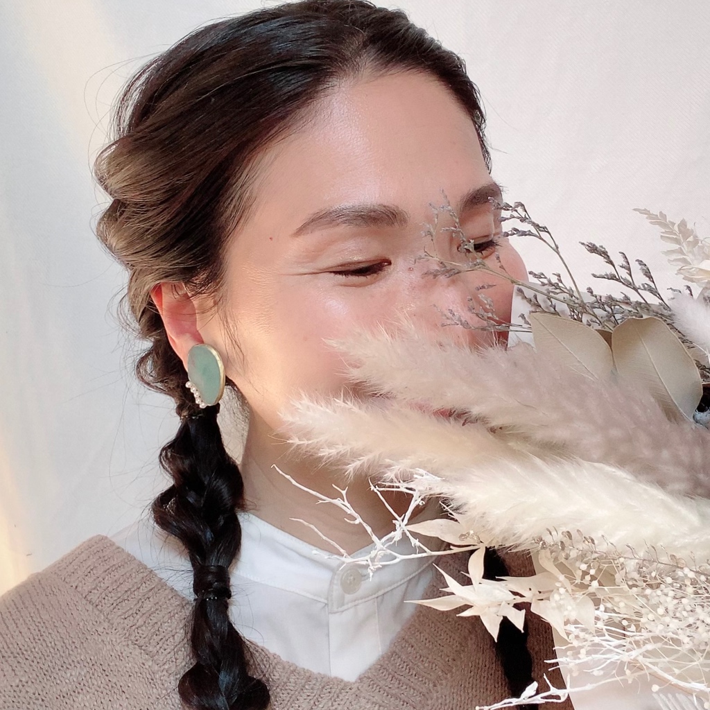 サイドパール レジンジオード ピアス/イヤリング (グリーン)の画像5