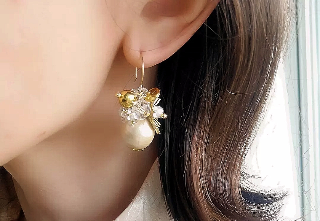 フラワーブーケ ピアスの画像4