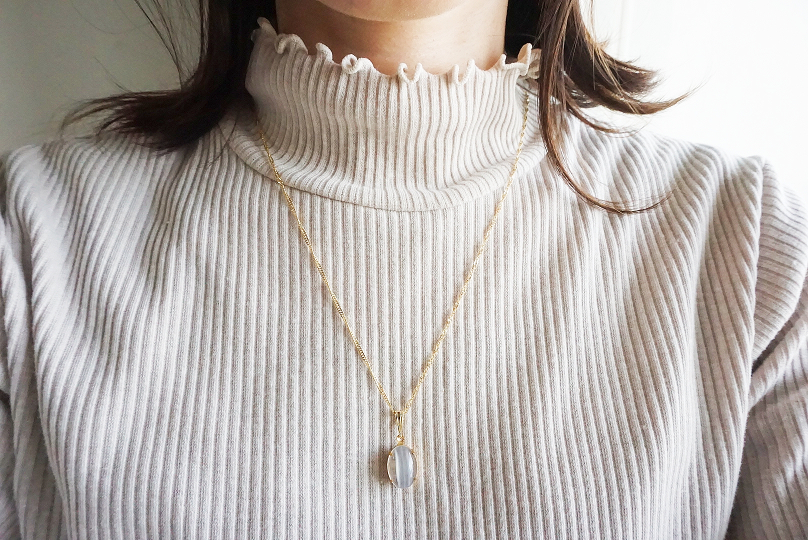 ストライプ(ホワイト)ネックレスの画像2