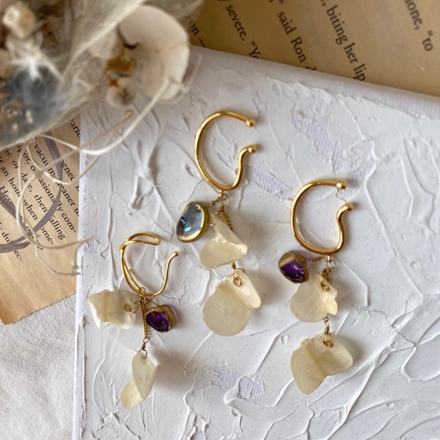 yam×小粒レジンジオードのイヤーカフの画像3