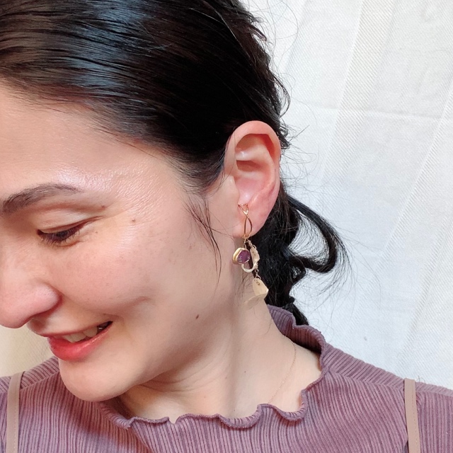 yam×小粒レジンジオードのイヤーカフの画像6