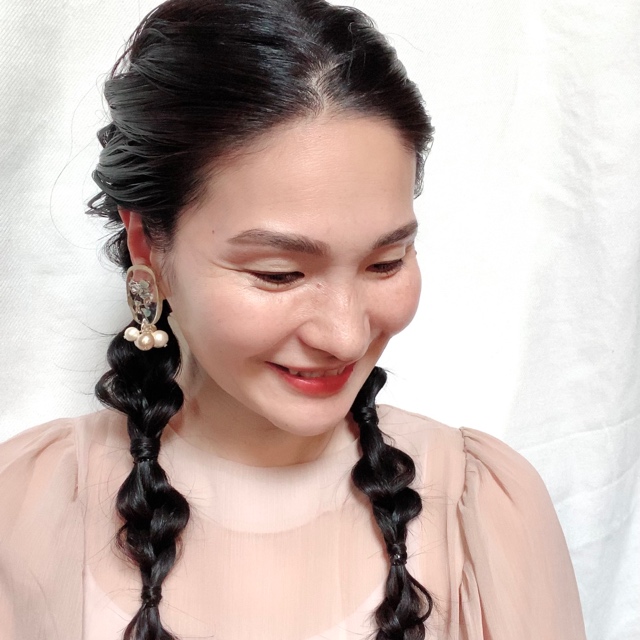 シェル×クリアレジンジオードの鈴なりコットンパール ピアス/イヤリングの画像6