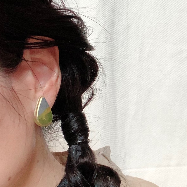 しずく型バイカラーレジンジオード ピアス/イヤリングの画像7