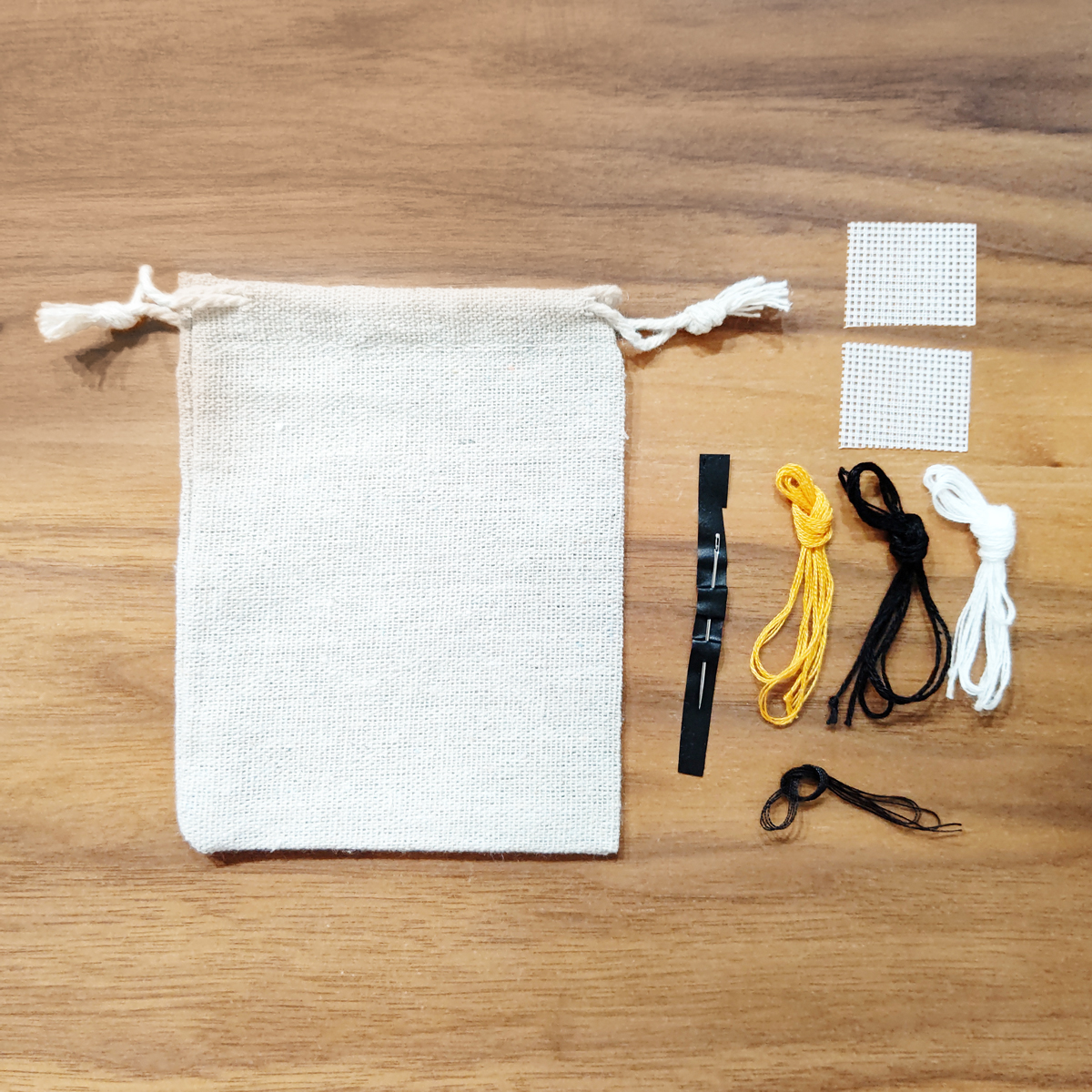 【キット】クロスステッチ刺繍・きつね巾着の作り方の画像2