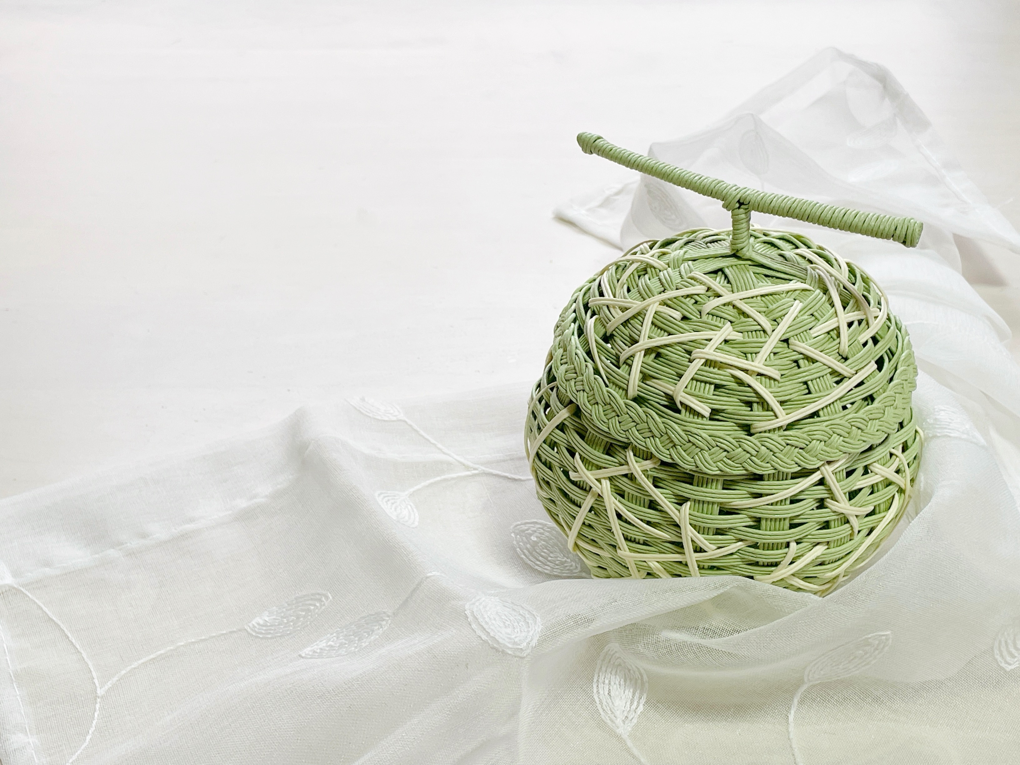 紙バンドでつくる メロン型ふた付き小物入れの画像2