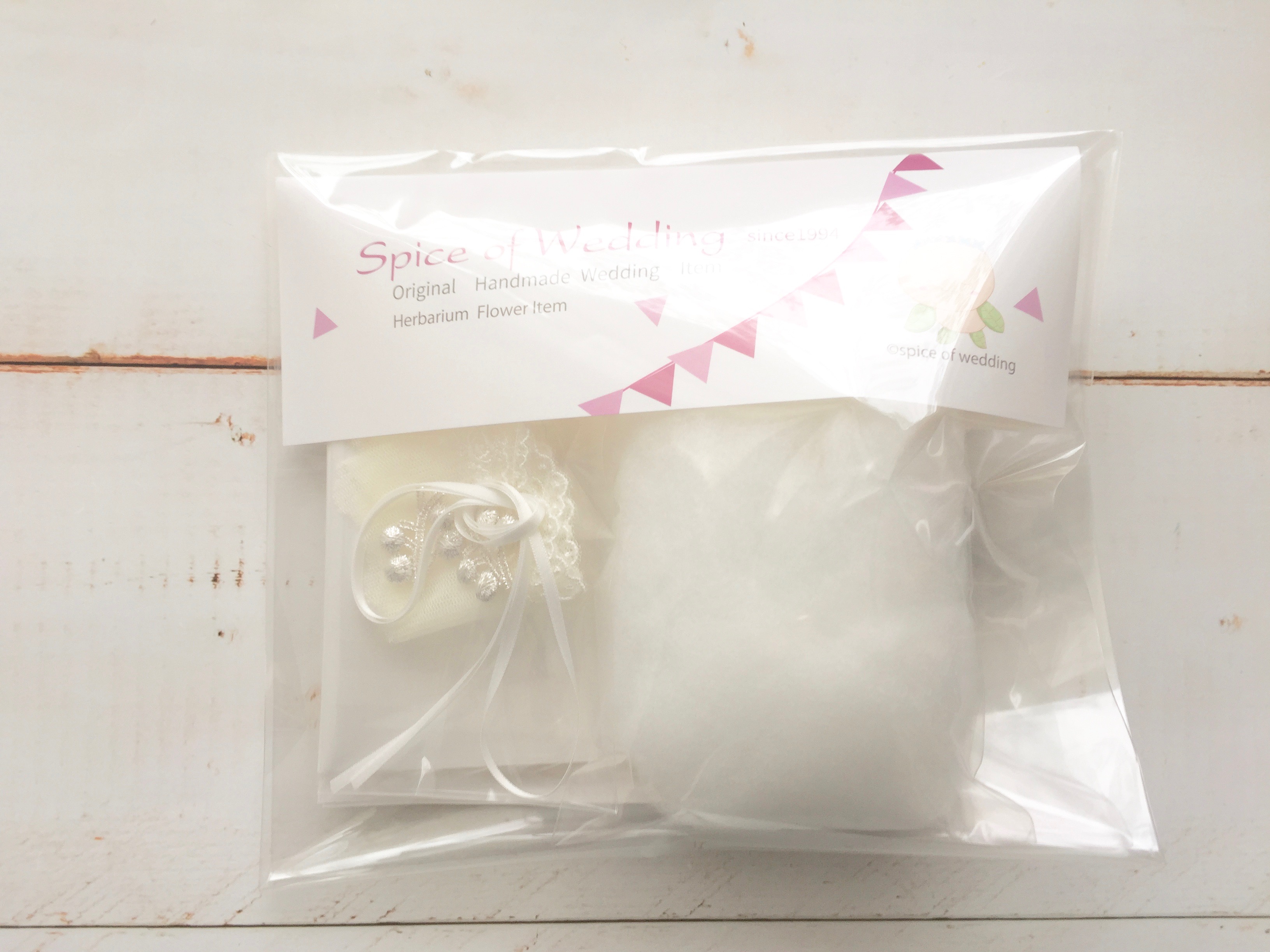 リングピロー手作りキット(grape)　プラチナカラー葡萄モチーフの画像8