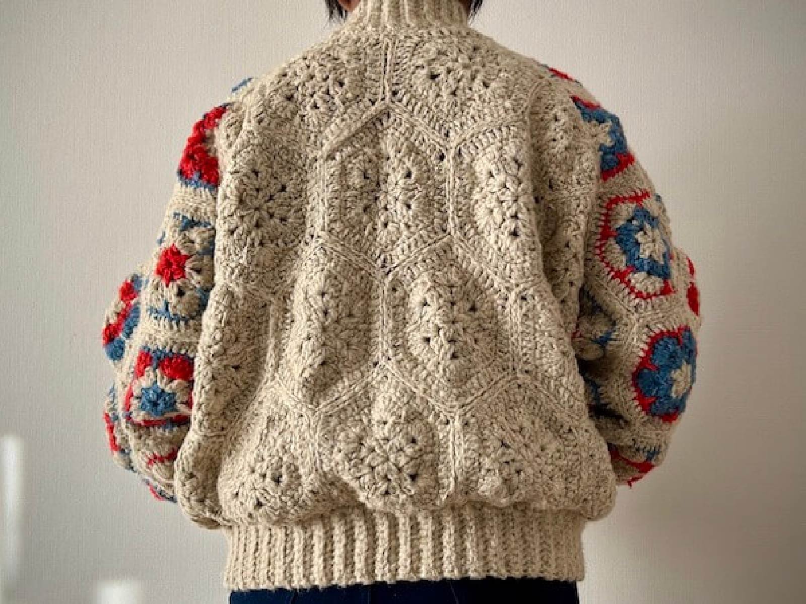 【キット】〈かぎ針編み〉アフリカンモチーフのパッチワークブルゾンの画像4