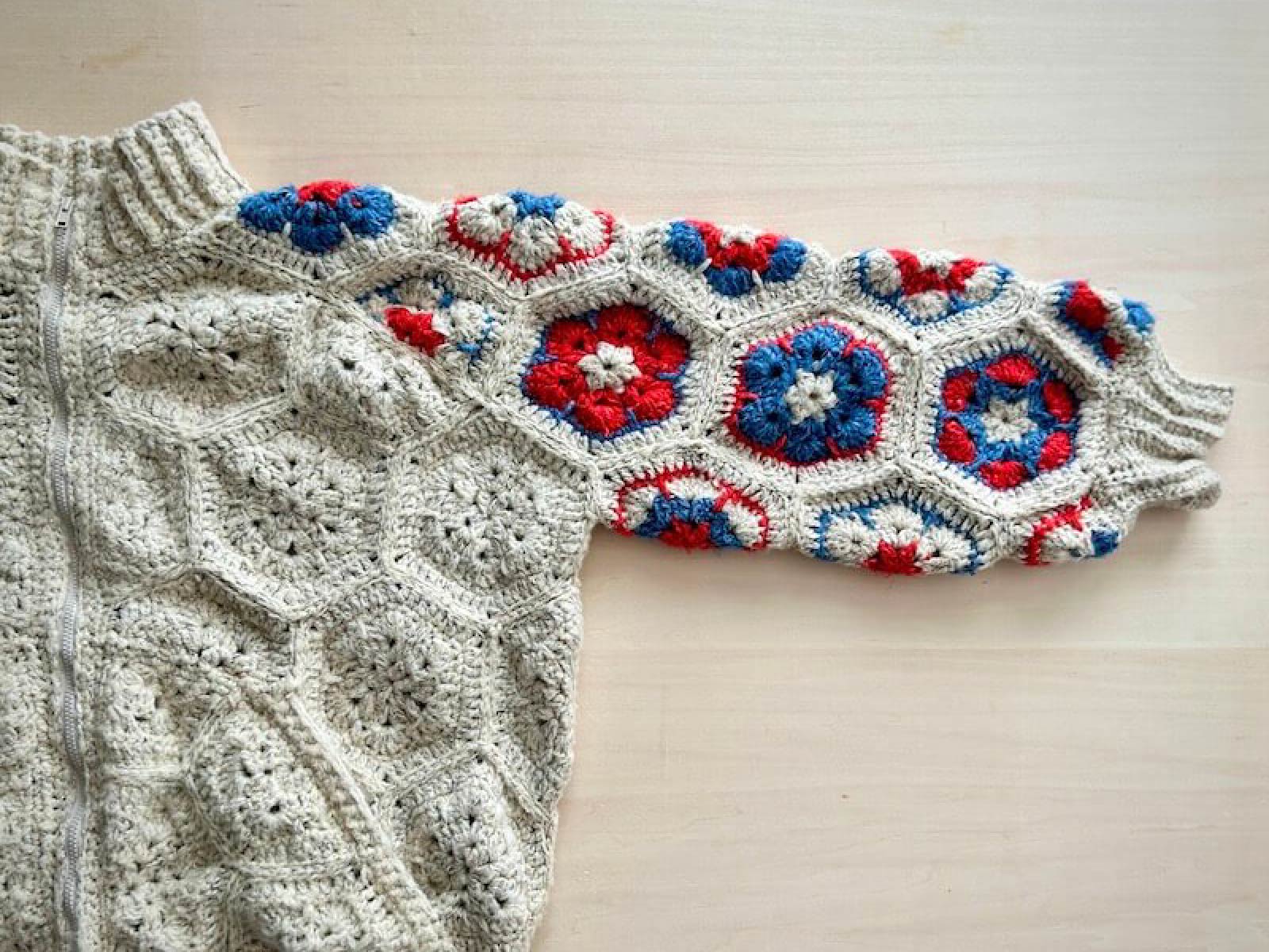 【キット】〈かぎ針編み〉アフリカンモチーフのパッチワークブルゾンの画像5