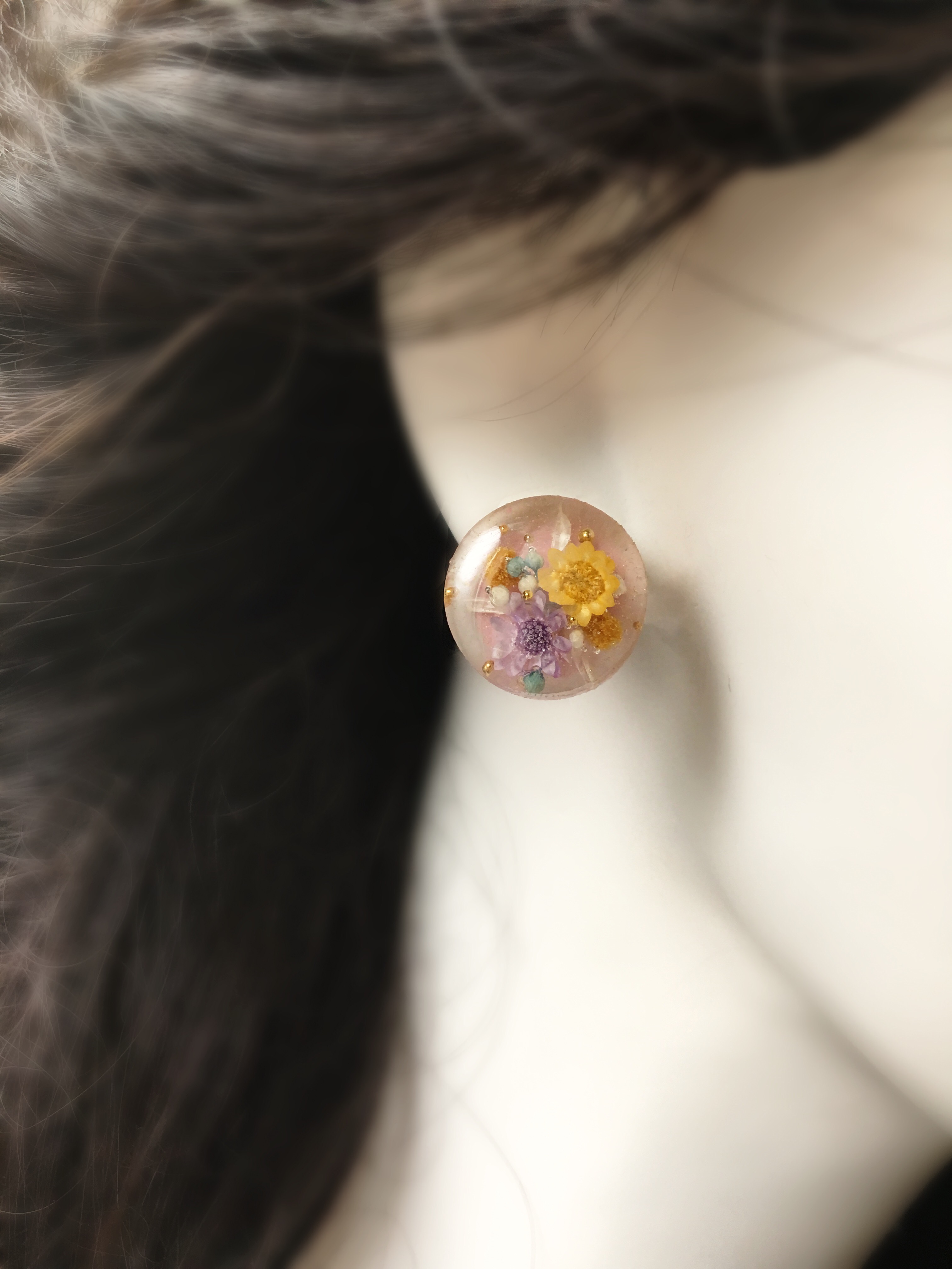🌸受注製作🌸 Beautiful Flower Bouquet (ピアス・イヤリング)#01の画像2