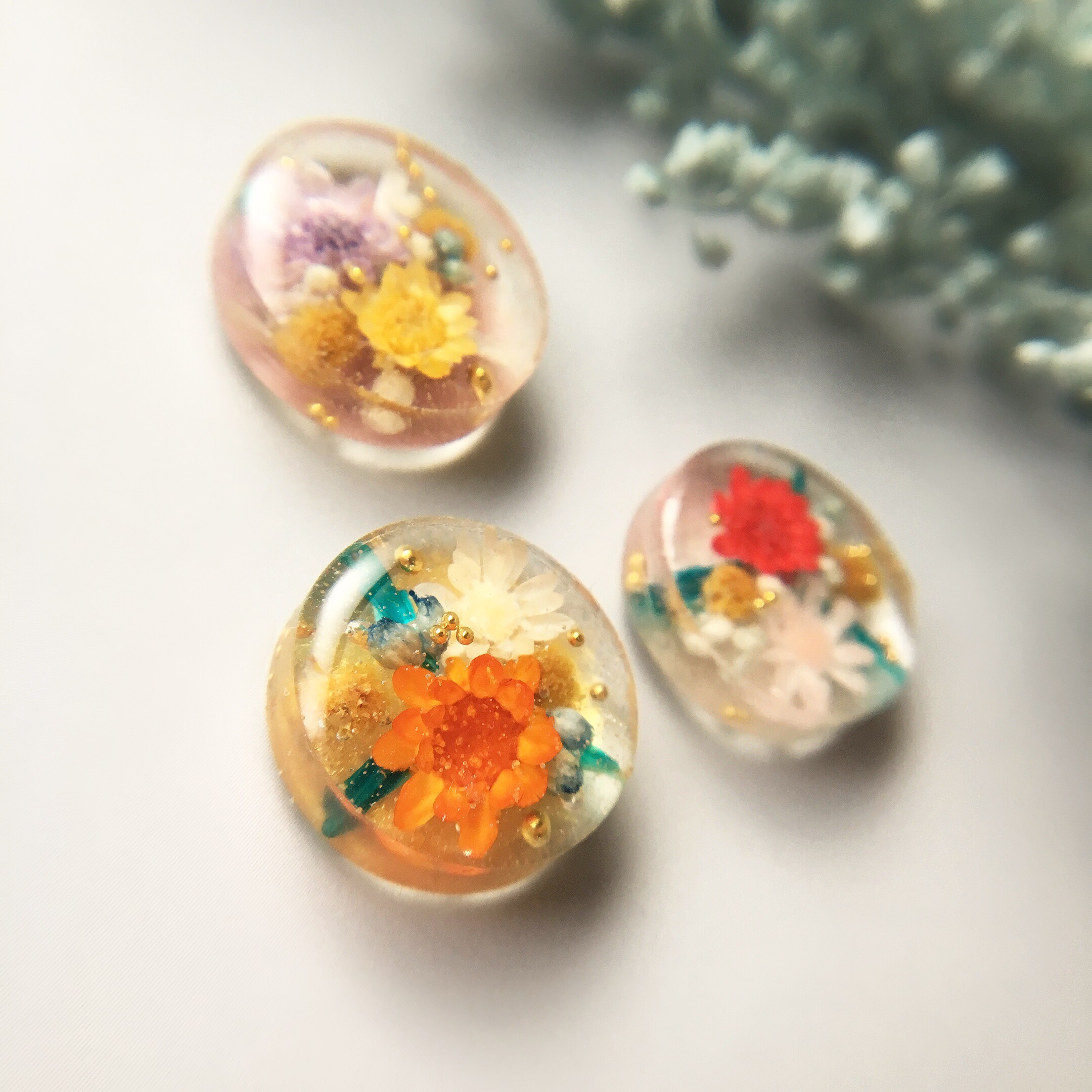 🌸受注製作🌸 Beautiful Flower Bouquet (ピアス・イヤリング)#01の画像3