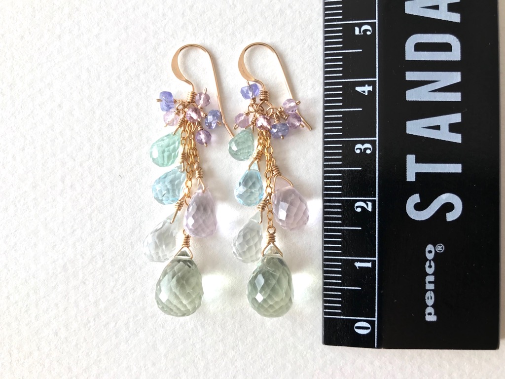 14kgf グリーンアメジスト パステルカラー ピアス/イヤリング Springの画像4
