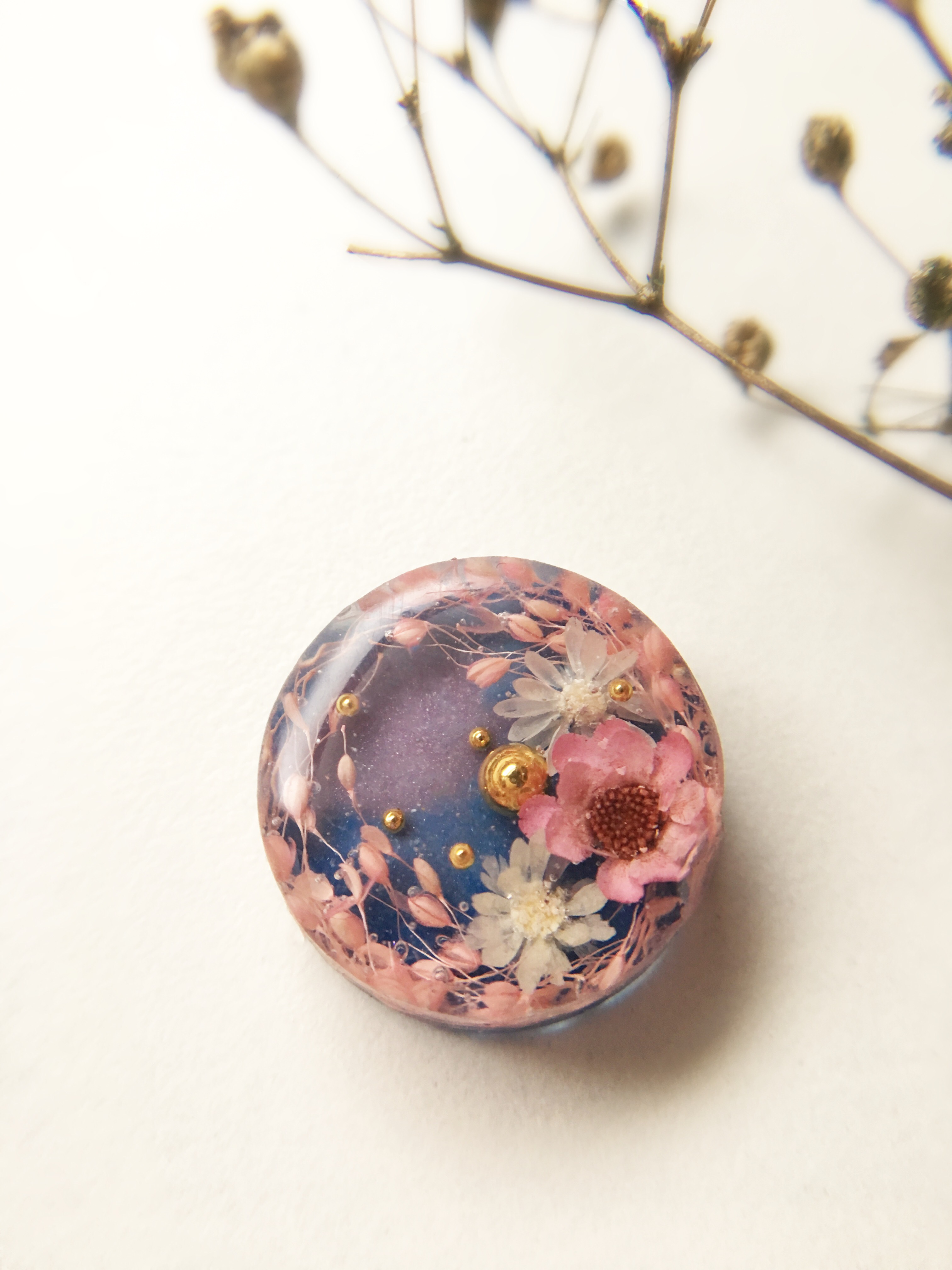 🌸受注製作🌸 Spring Sunset Sky and Beautiful Flower (ピアス・イヤリング)の画像2