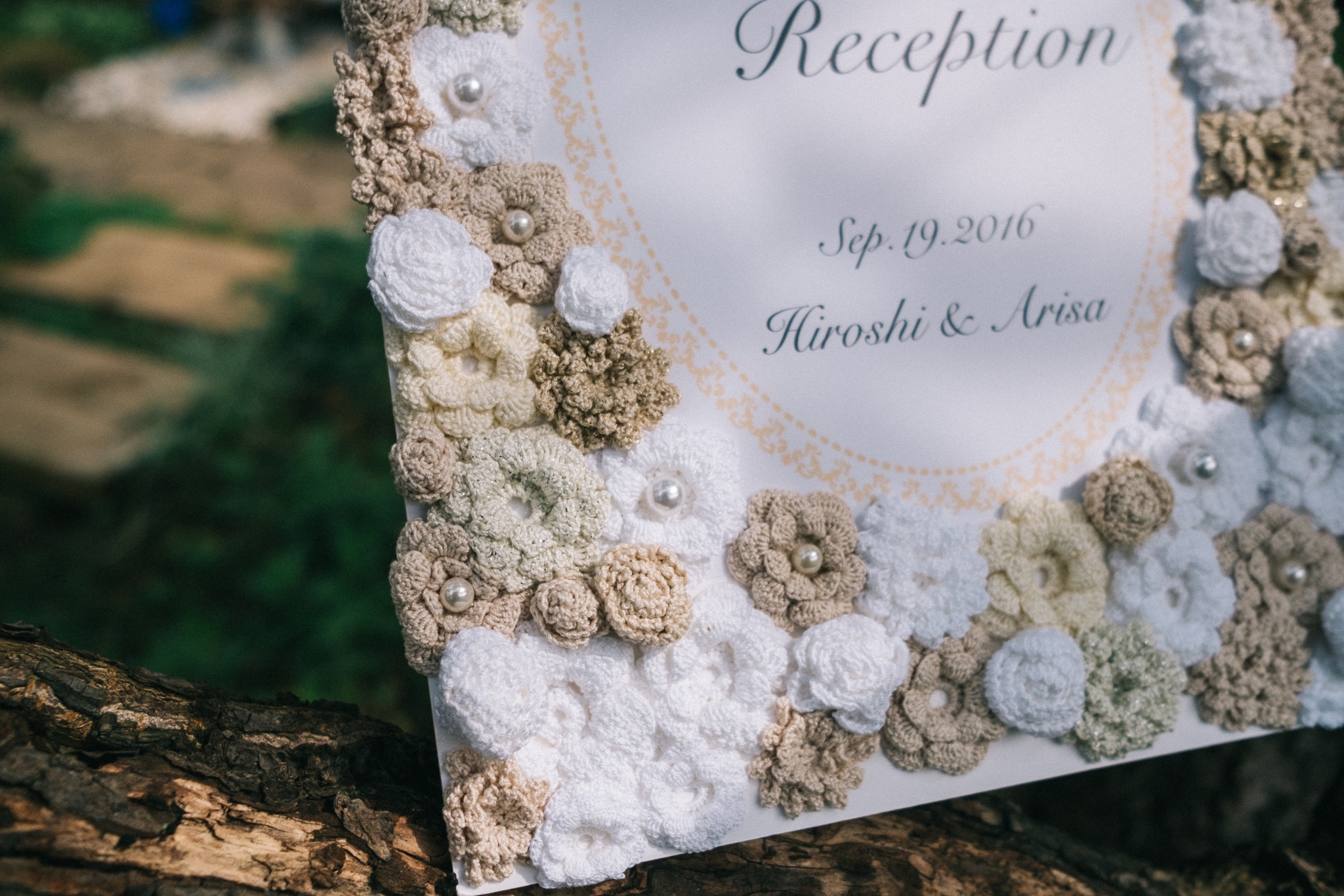 【受注製作】ウェルカムボード クロッシェフラワー A3サイズの画像2