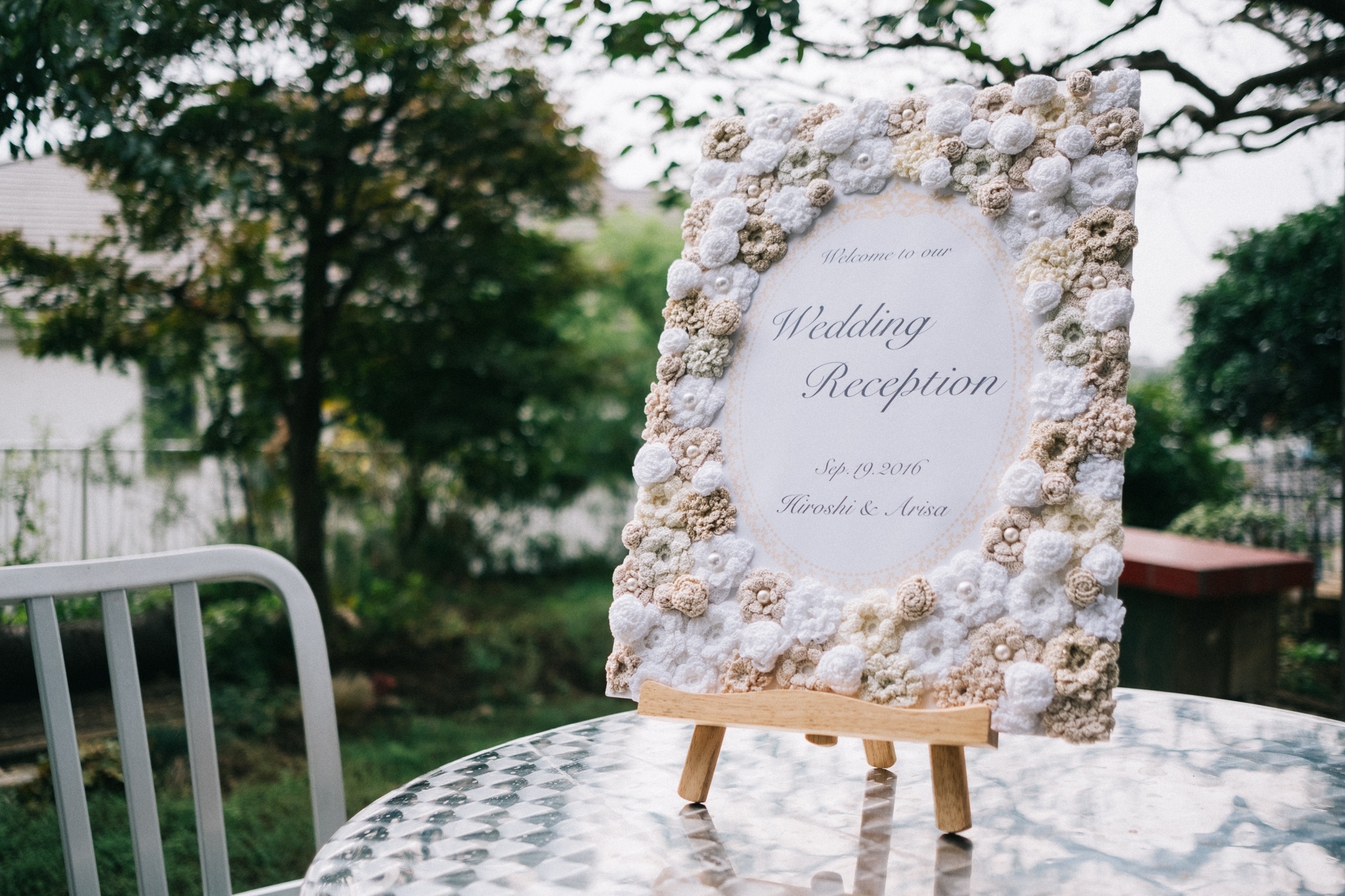 【受注製作】ウェルカムボード クロッシェフラワー A3サイズの画像3