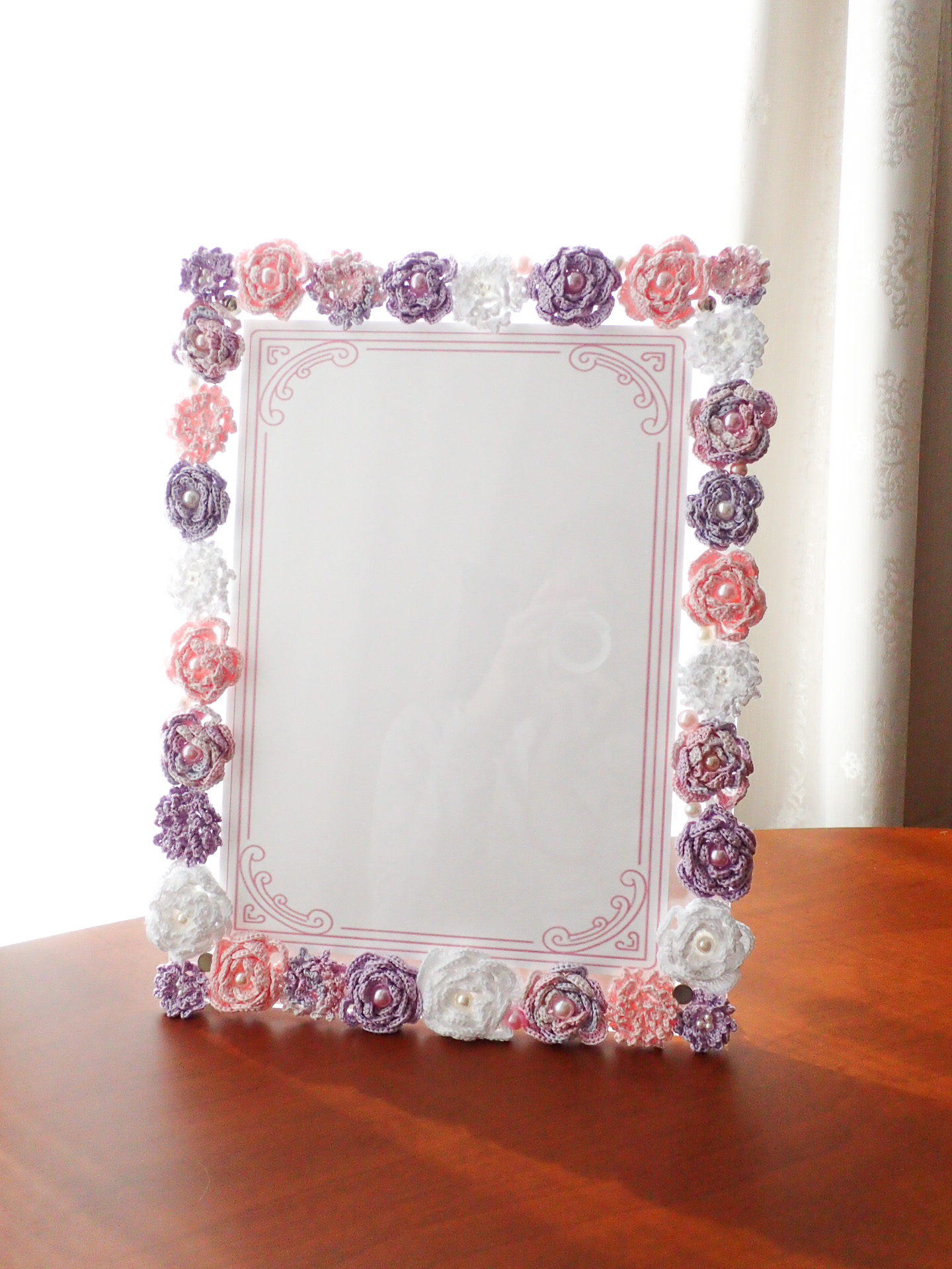 【受注製作】アクリルフレーム クロッシェフラワー A4サイズの画像2