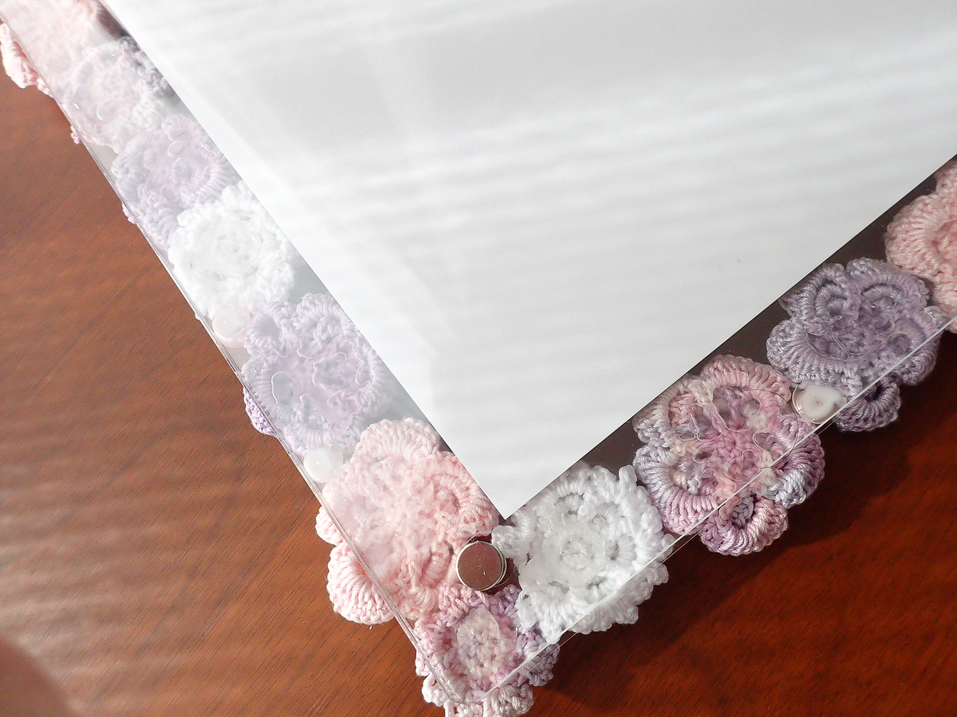 【受注製作】アクリルフレーム クロッシェフラワー A4サイズの画像5