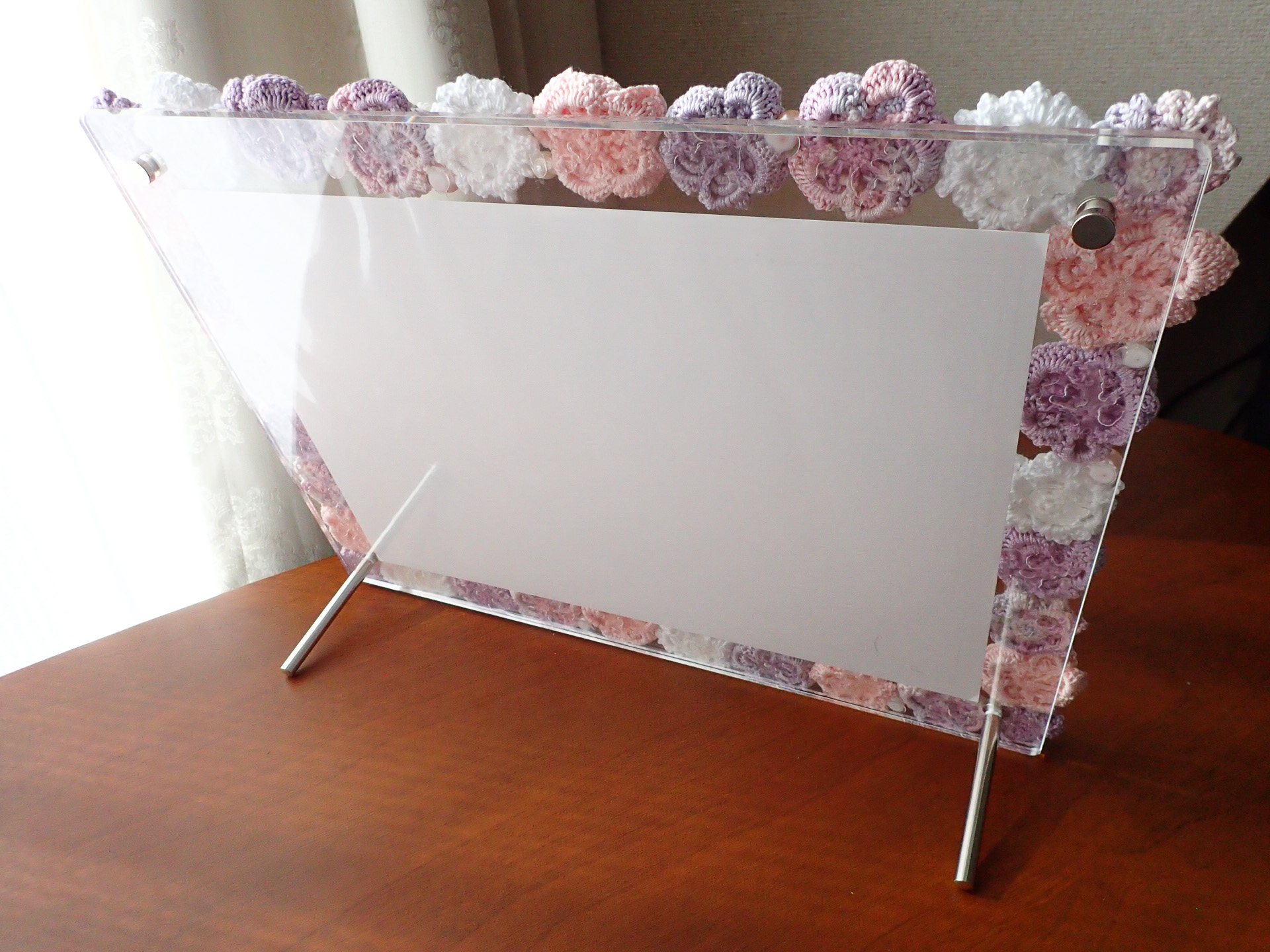 【受注製作】アクリルフレーム クロッシェフラワー A4サイズの画像6