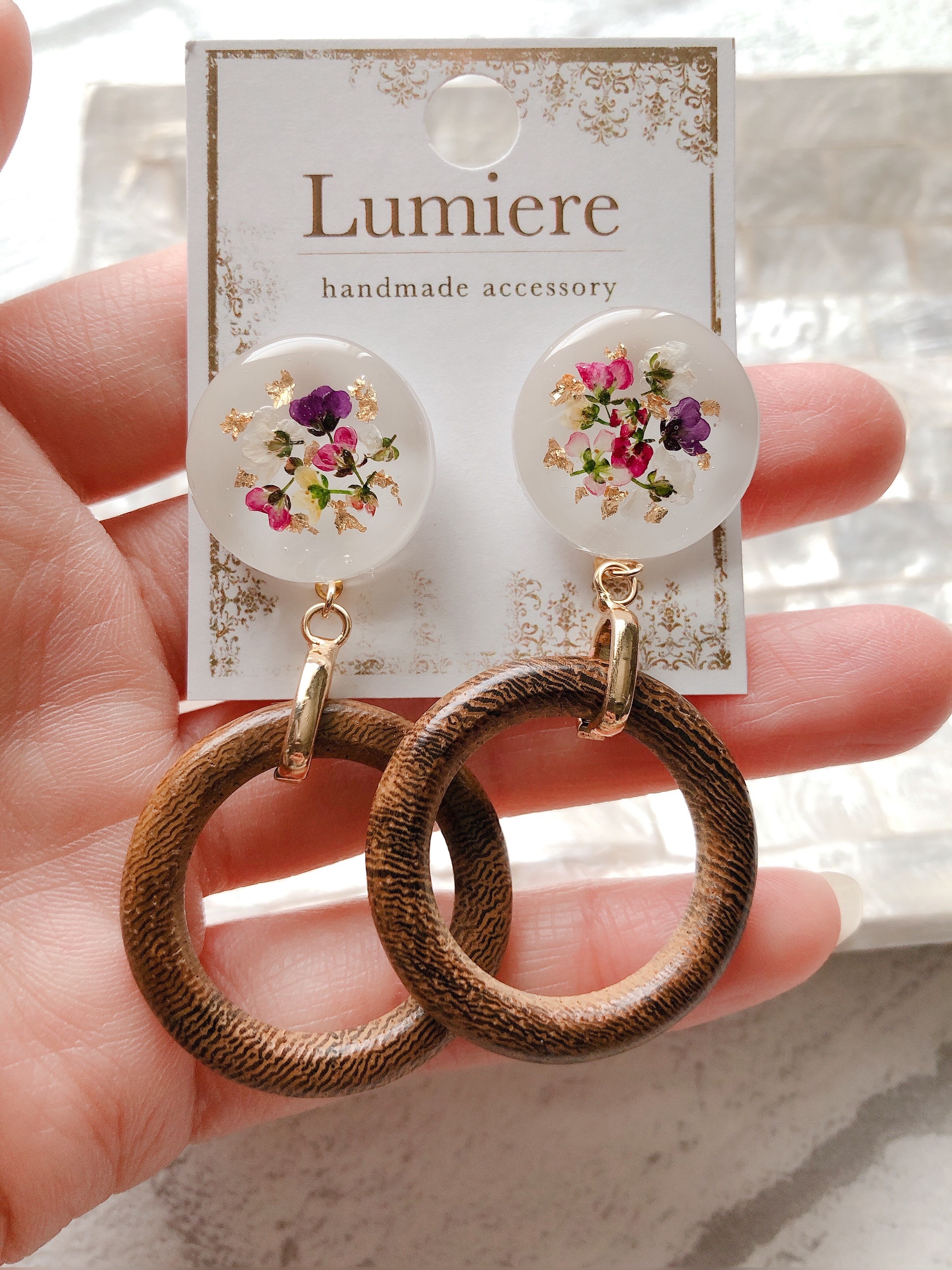 アリッサムウッドリング（ピアス）の画像2