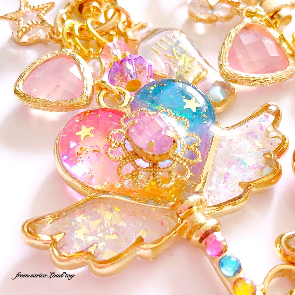 rainbow ハートステッキチャームの画像3