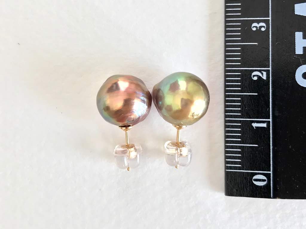 K14GF エジソンパール セミバロック スタッドピアス Dの画像4