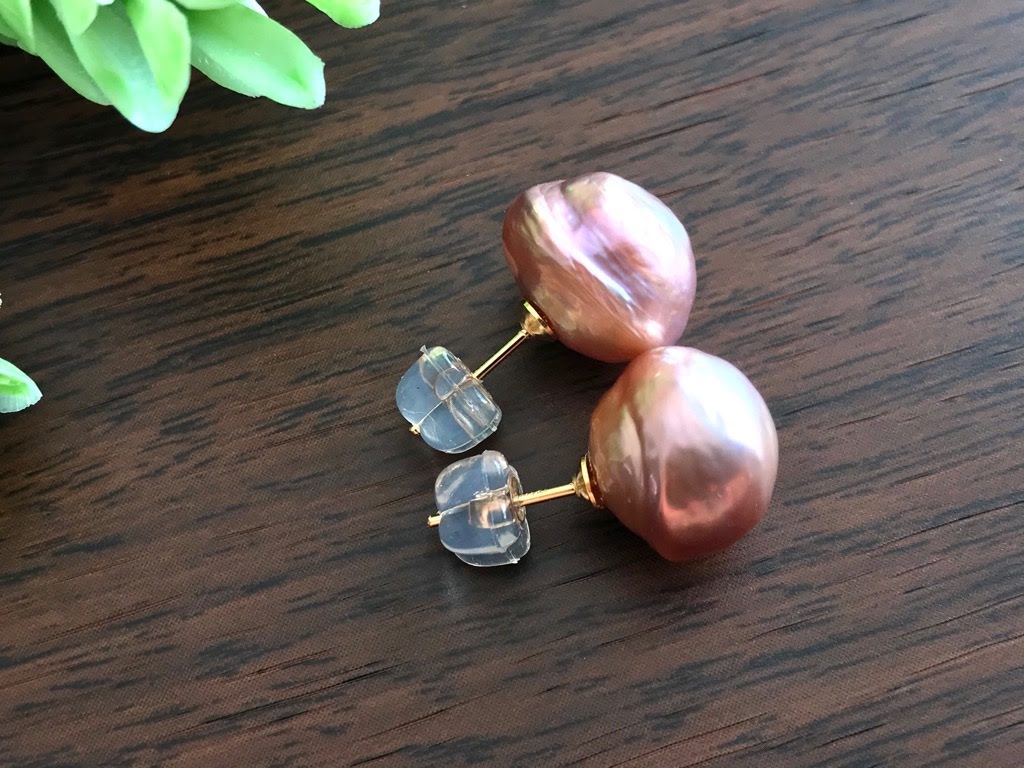 K14GF エジソンパール セミバロック スタッドピアス Hの画像3