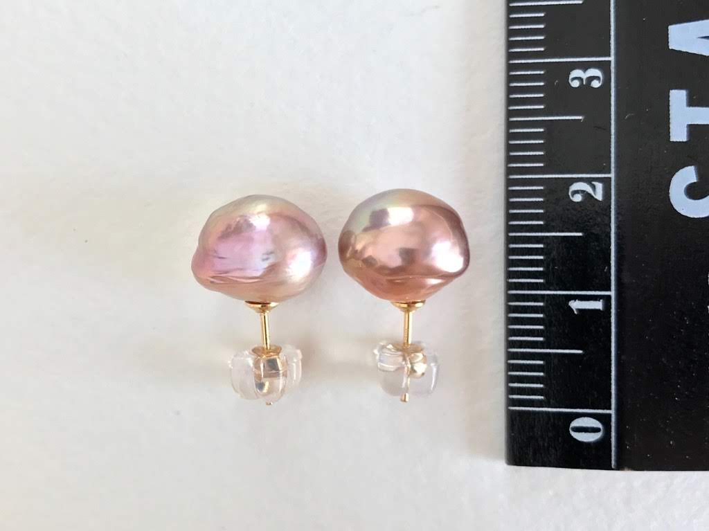 K14GF エジソンパール セミバロック スタッドピアス Hの画像4