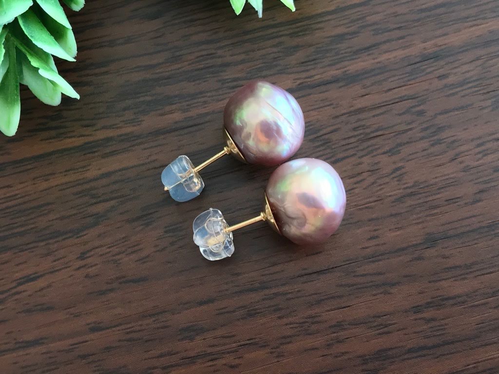 K14GF エジソンパール セミバロック スタッドピアス Iの画像3