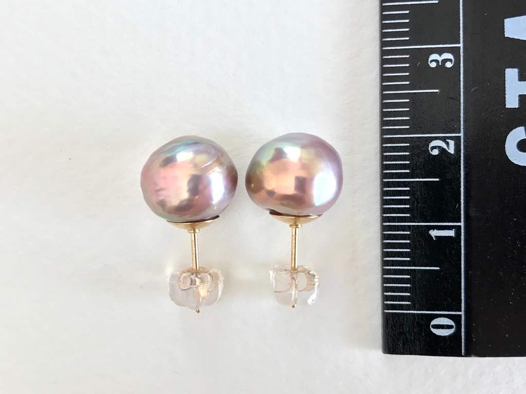 K14GF エジソンパール セミバロック スタッドピアス Iの画像4