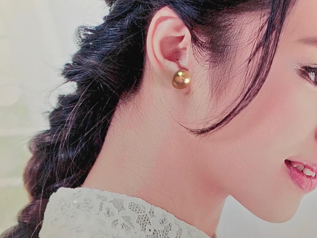 K14GF エジソンパール セミバロック スタッドピアス Peachの画像5