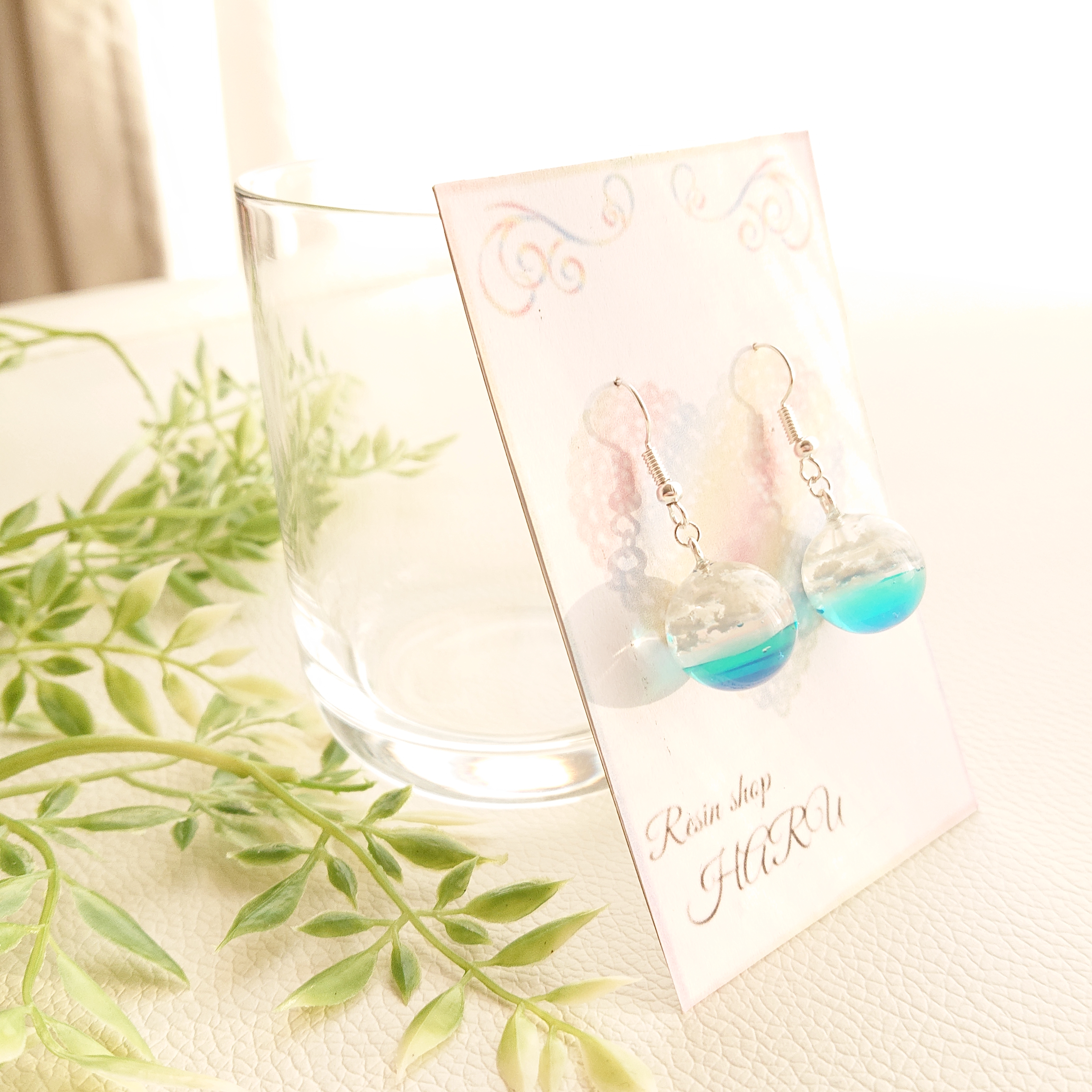 晴天の水平線。.*球体レジンピアス・イヤリングの画像2