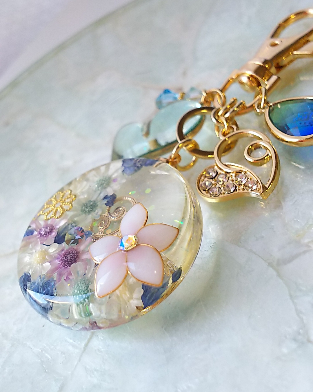 Star flower bloom キーホルダー（ブルー）の画像2